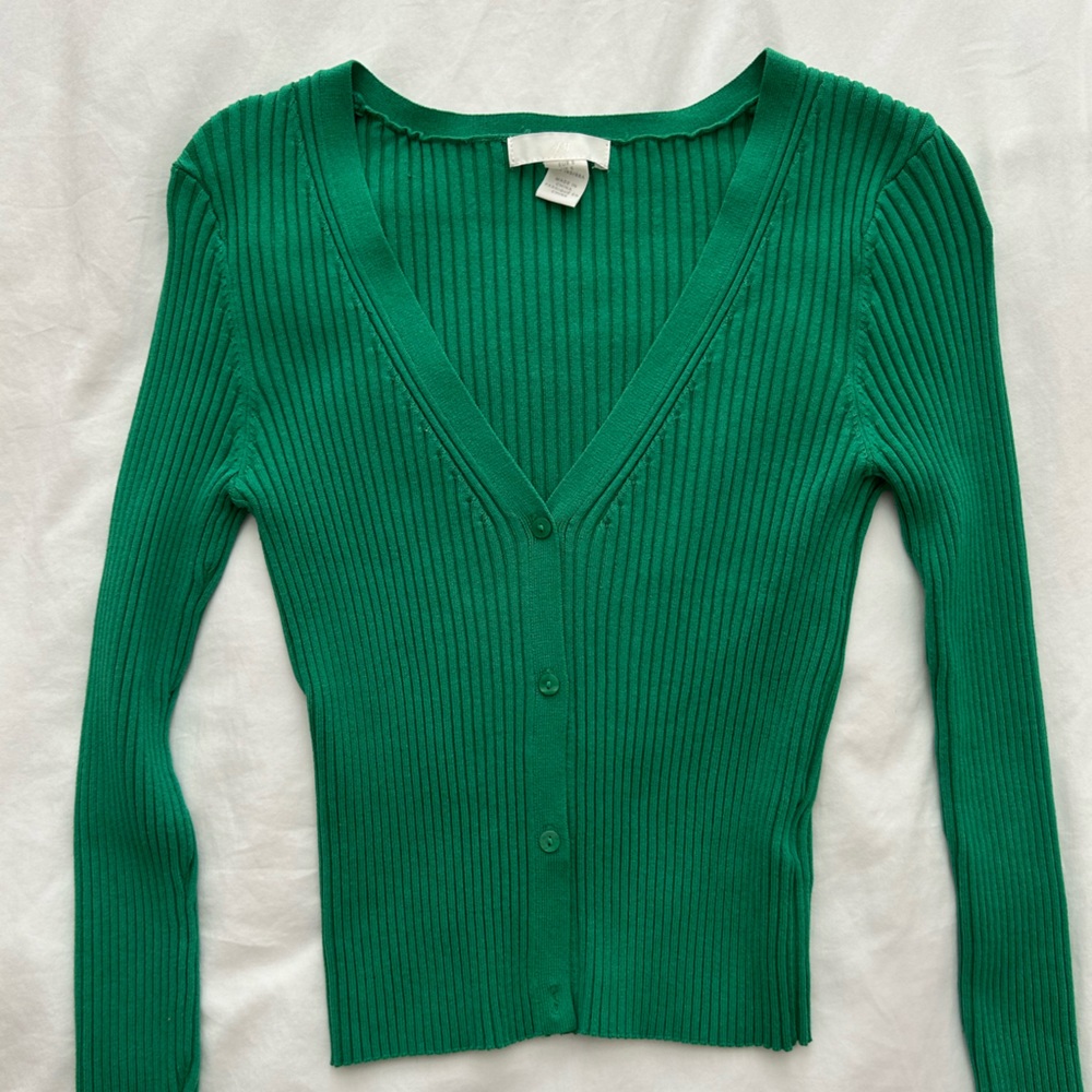 H&M green cardigan